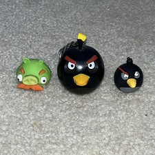Angry Birds 1 1/4 Foreman Pig 1 1/2 Bomb Keychain 1 Bomb Rovio PlsCDesc