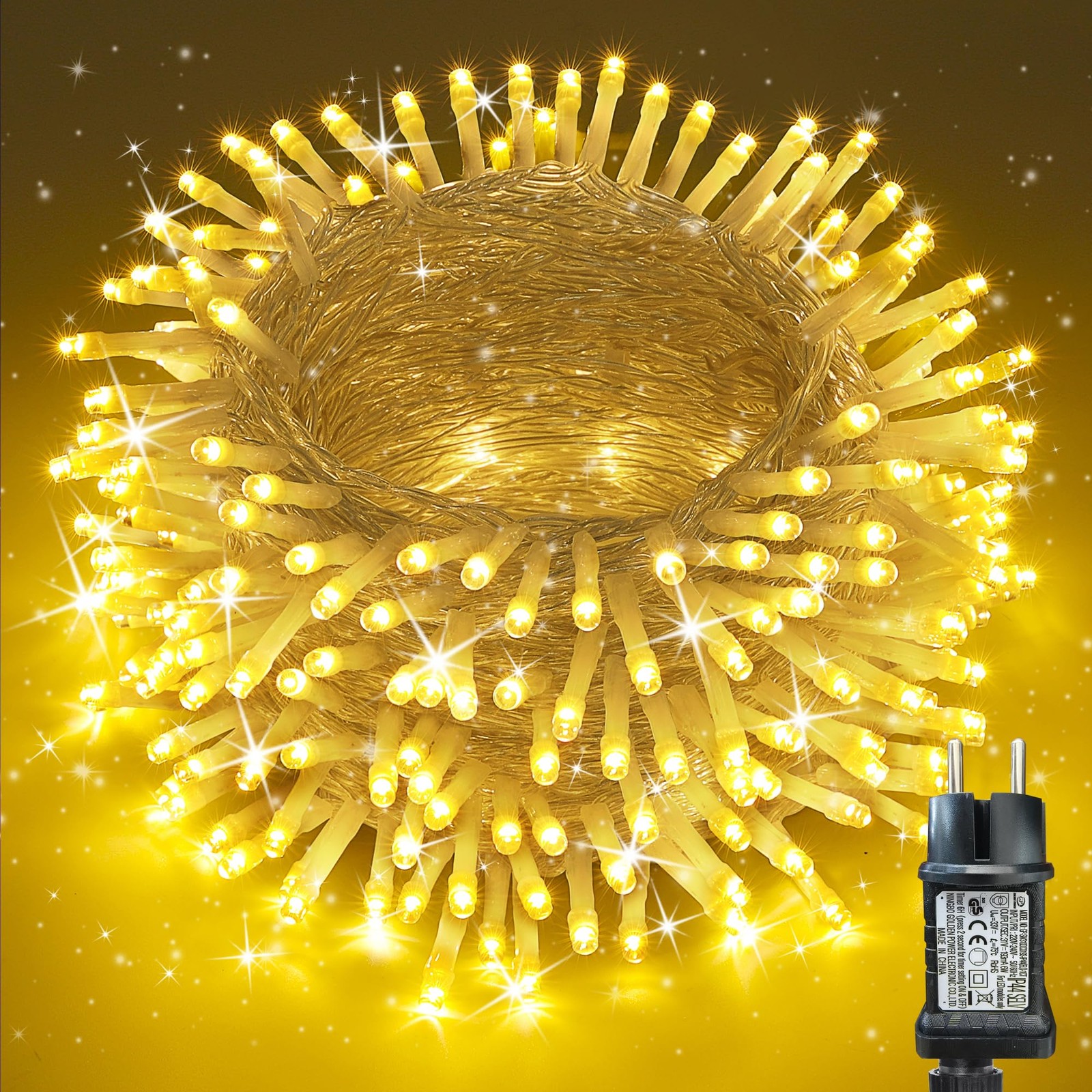 Moxled 35m Ghirlanda Luminosa: Eleganza Trasparente 350 LED Caldi