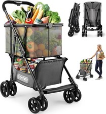                  Folding Shopping Cart with Wheels 80lbs , Coll
