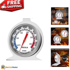 Stainless Steel Analog Oven Thermometer 50-300 C, Instant Read - Battery-Free