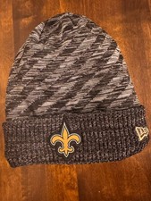 New Orleans Saints Hat Beanie Mens One Size Black NFL Football Cuff Knit New Era