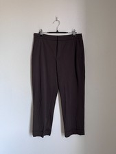 Zara Women's Cropped Trousers in Espresso Dark Brown Size MEDIUM
