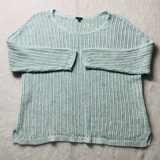 Talbots Womens Light Blue Space Dyed Open Knit Pullover Sweater Plus Size 3X