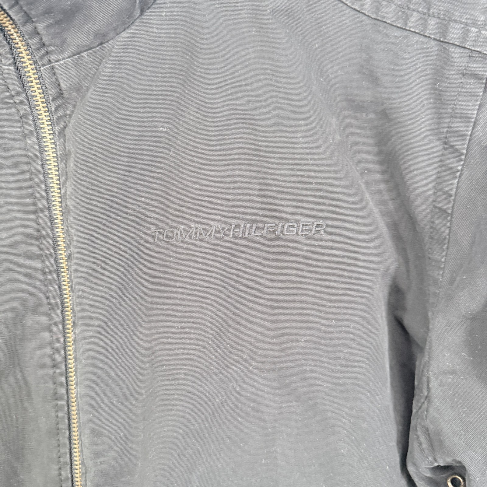 Tommy Hilfiger Bomber Jacket Mens XL Black Full Zip Canvas Fleece Line thumbnail 12