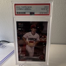 Topps Now 2022 Call-Up Corbin Carroll Rookie #804 /2597 PSA 10 Dbacks