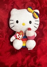 TY 2013 Hello Kitty Rainbow Cupcake Plush 6 Inch