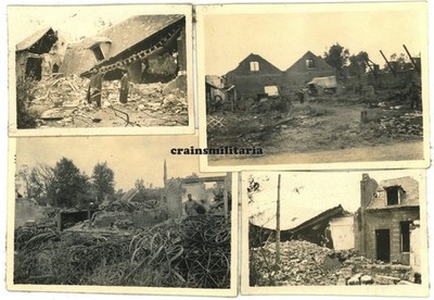 4x Orig. Foto zerstörtes BUCQUOY b. Arras Albert Frankreich nach dem 1.WK