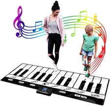 6ft. Piano Mat, Floor Keyboard Playmat: 24 Keys, 10 Demos, 8 Instrument Sound...