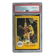 Magic Johnson Signed LA Lakers 1986 Star #10 Trading Card PSA/DNA Gem MT 10 - Image 3 of 4