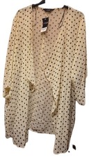 New Yours Lemon & Black Polka Dot Spot Waterfall Front Chiffon Kimono Sze 30-32