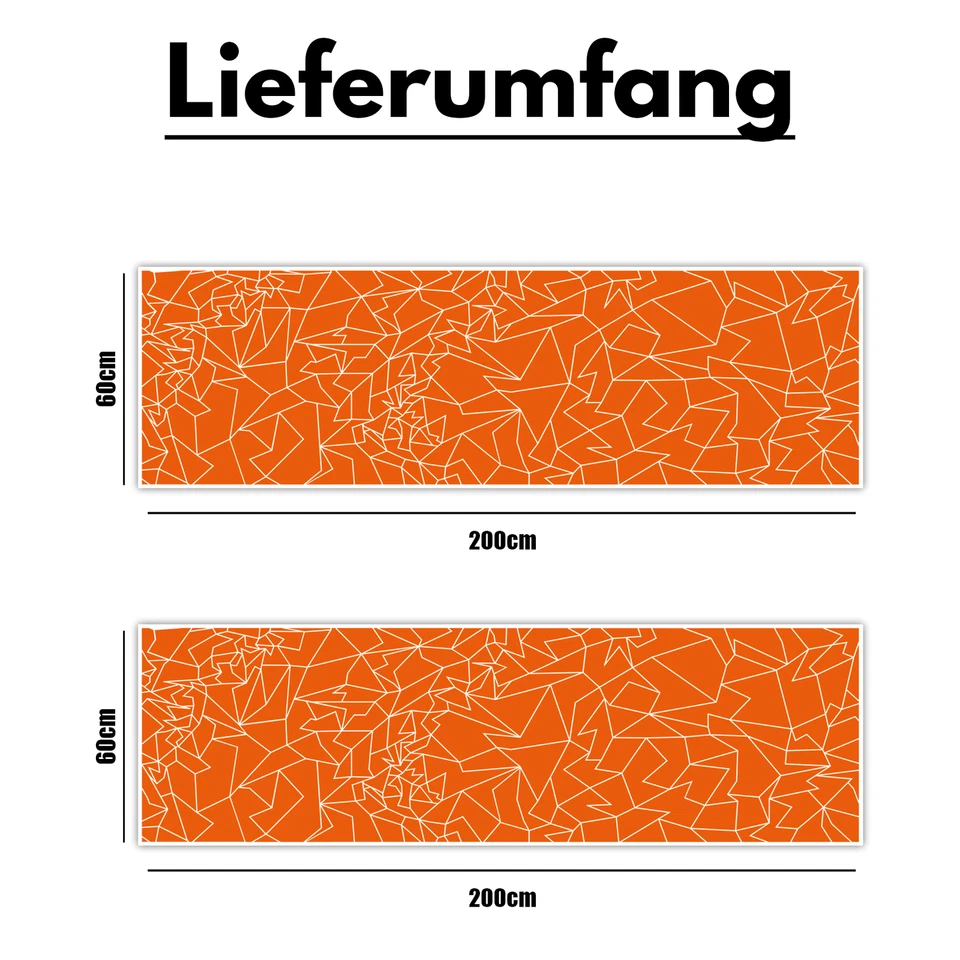 2er Set Auto Aufkleber Mosaik Scherben 200x60cm Geometrisch KX074 Órange - Bild 4 von 4