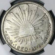 1830-Go NGC XF Mexico 8 Reales Guanajuato Single Dot Scarce Coin (25041201C)
