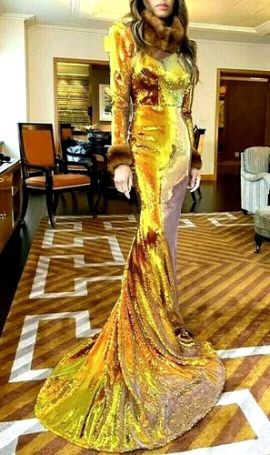 New Alex Perry Prescott Sequin Long 