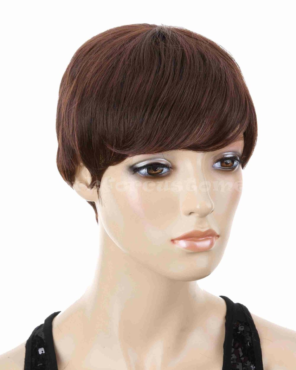 Short pixie cut wig. Chestnut. Brand new. Amazon.com : QUEENTAS Short Brown Pixie Wigs with Bangs  main image 4