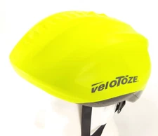 VELOTOZE HELMET COVER - WATERPROOF & AERO - YELLOW - HIGHLY VISIBLE