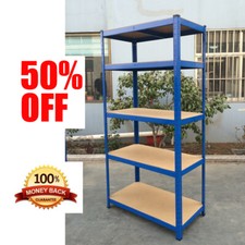 5 TIER METAL SHELVING UNIT STORAGE RACKING SHELVES GARAGE WAREHOUSE SHED