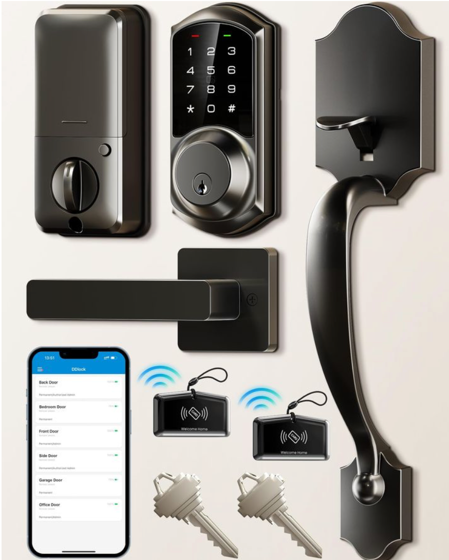 Veise Smart Deadbolt Lock with App Control Keyless Entry Matte Black-image