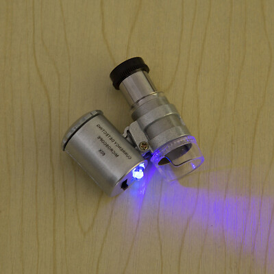 60X Magnifying Loupe Jewelry Jewelers Pocket Magnifier Loop Eye Glass Led LighqI