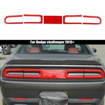 5pc ABS Rear Taillight Light Cover Trim Bezel Kit for Dodge Challenger 2015+ Red