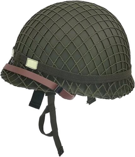 WW2 US Army M1 Steel Military Helmet Replica, WW2 Gear, WW2 Uniform trap Band