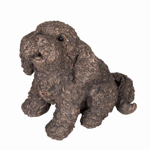 Frankie Cockapoo Sitting Cold Cast Bronze Ornament Frith Sculpture Tinsley