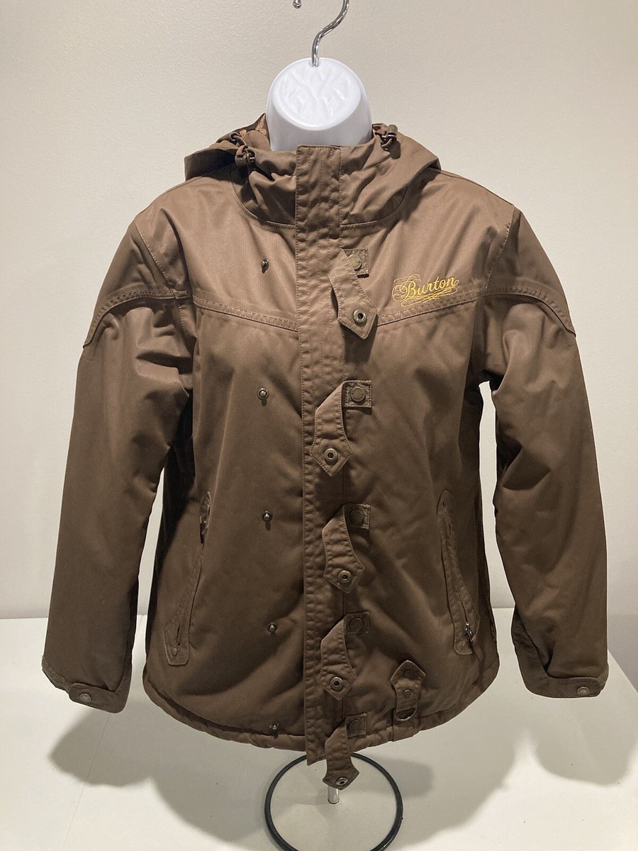 BURTON Jacket Womens Size Large Brown Hood Snowboarding Ski | eBay