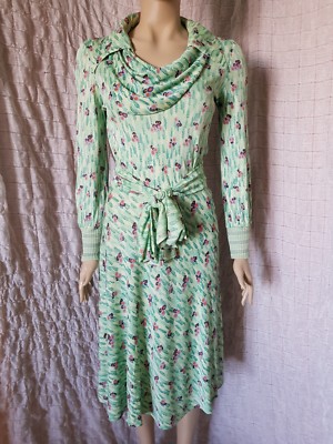 Callaghan frühes Gianni Versace 70er Jahre Vintage Blumen Viskose Kleid, Unikat