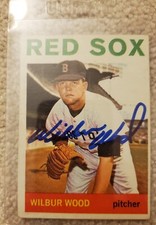 WILBUR WOOD 1964 TOPPS ROOKIE SIGNED AUTOGRAPHED CARD #267 BOSTON RED SOX