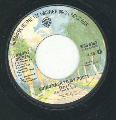 '' GOING BACK TO MY ROOTS PART i & II.'' lamont dozier. WARNER BROTHERS 7in 1977.