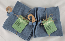 Figmint 8 Reusable Scrubber Dishcloths Dusty Blue 6"x6" Cotton Polyester NEW