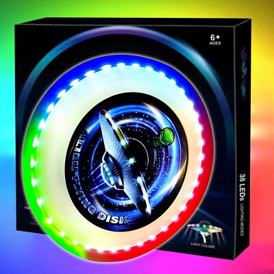 LED Flying Disc Glow in The Dark Flying Disk Super Bright Frisbee Disc 175g