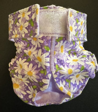 Female Dog Puppy Pet Diaper Washable Pant Sanitary Underwear LILAC DAISIES XXS