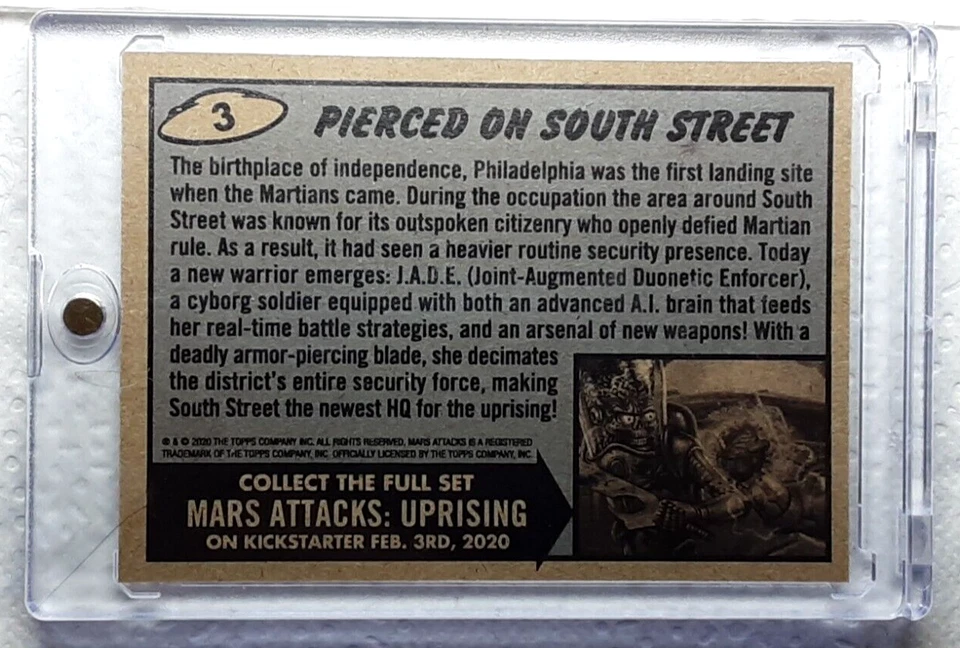 2020 Mars Attacks Heritage Parallel Card 3 PIERCED ON SOUTH STEET - Image 2 of 2