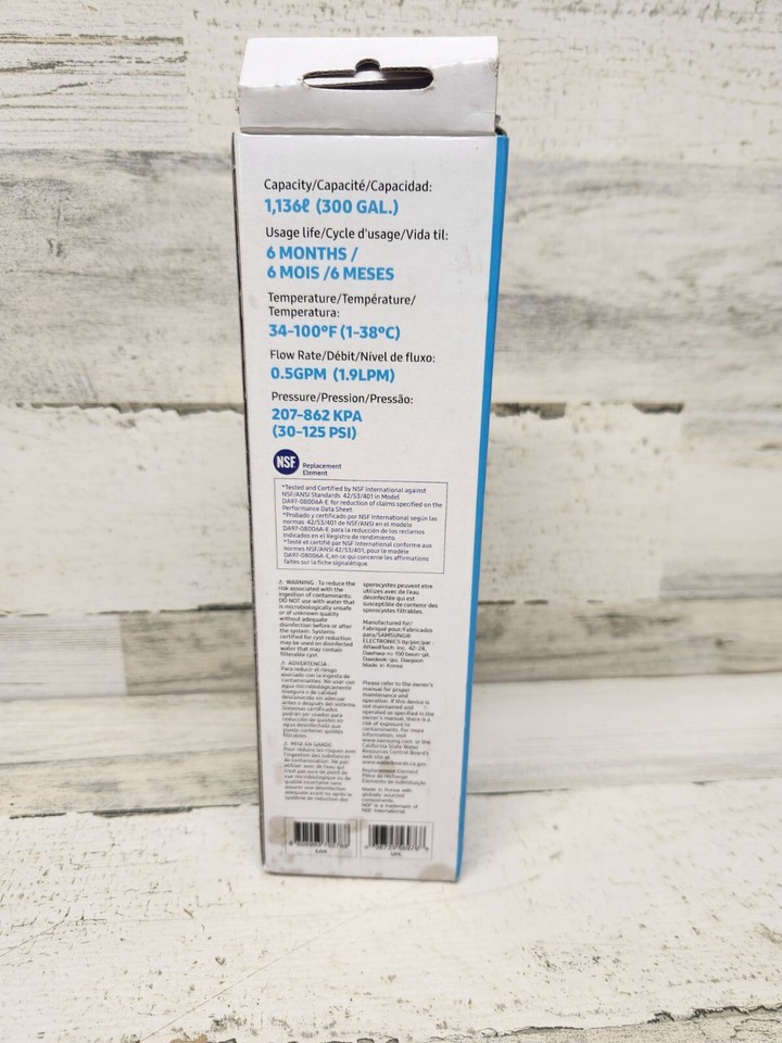 Samsung Water Refrigerator Replacement Filter MdlHAFCIN/EXP CartDA97