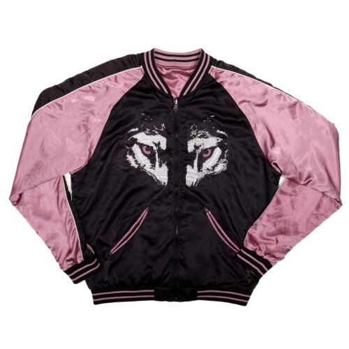 Diesel Wolf Reversible Satin Sukajan Embroidered Jacket J-Gahan Men's XL Pink - Picture 1 of 24