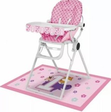 New Girl's First Birthday Pink High Chair Decorating Kit Flag Banner  Mat