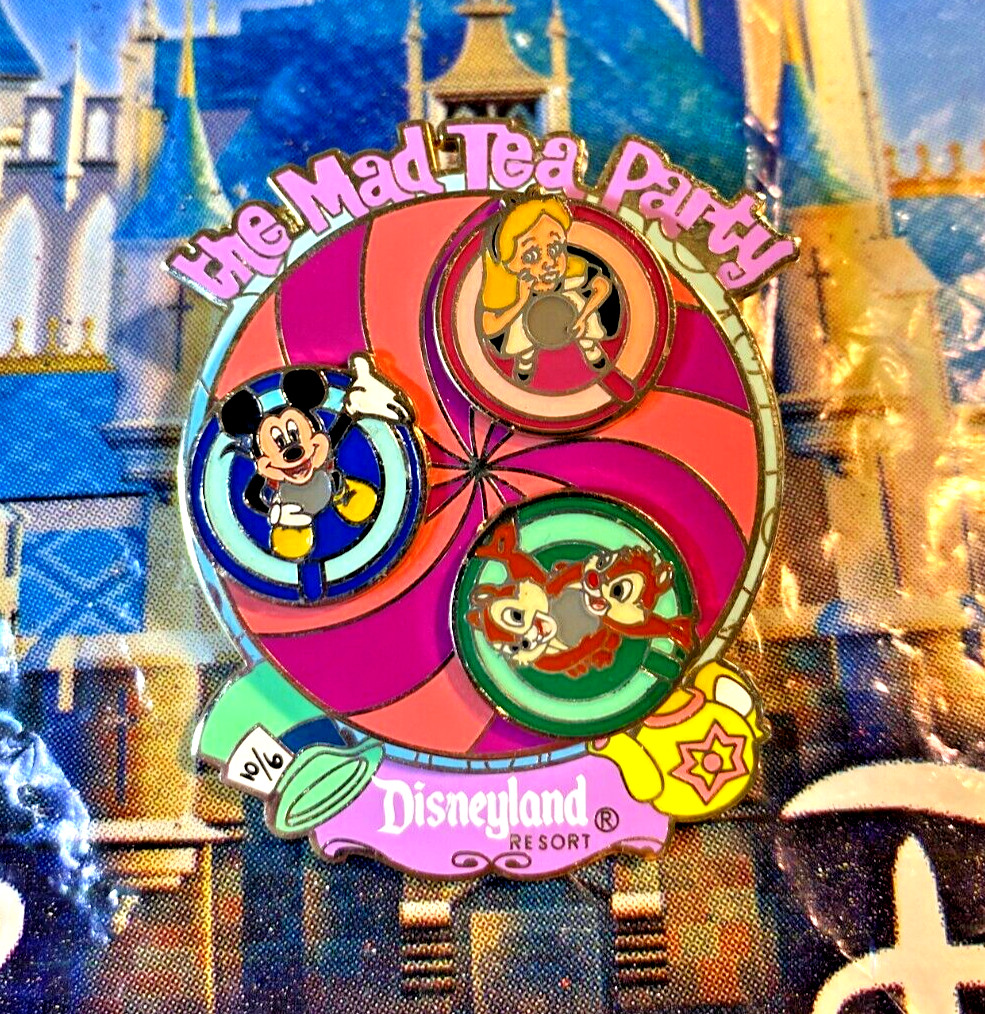 🫖 Mad Tea Party Spinner Pin LE 1000 Alice in Wonderland Teacups Disney 2004 Pin