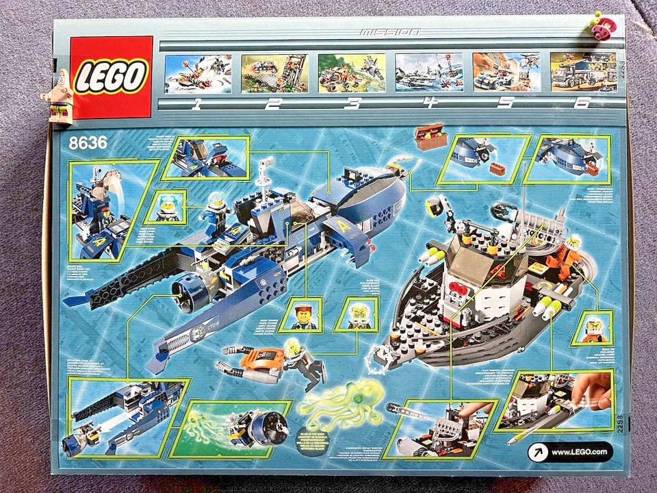 [New] LEGO Agents 8636 Mission 7 Deep Sea Quest GLOW IN DARK OCTOPUS RARE 2008! - Image 2 of 4