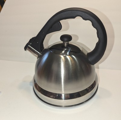 Mr Coffee Claredale Stainless Steel Whistling Tea Kettle, 2.2-Quart, Brushed Sa