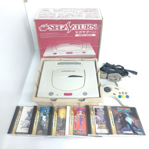 Consola Sega Saturn Blanca Paquete en Caja con 6 juegos japoneses probados 0421 - Imagen 1 de 11