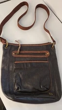 The Sak Crossbody Bag Brown Pebbled Leather Purse Handbag Adjustable Strap