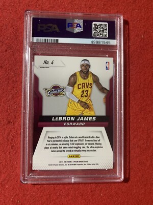 2014-15 Panini Prizm LeBron James Silver Prizm Fireworks PSA 9 #4