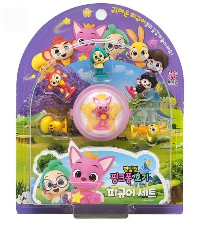 Pinkfong Wonderstar Detective Pinkfong Hogi Poki Jenny Rachel Myon 6 Figure  Set