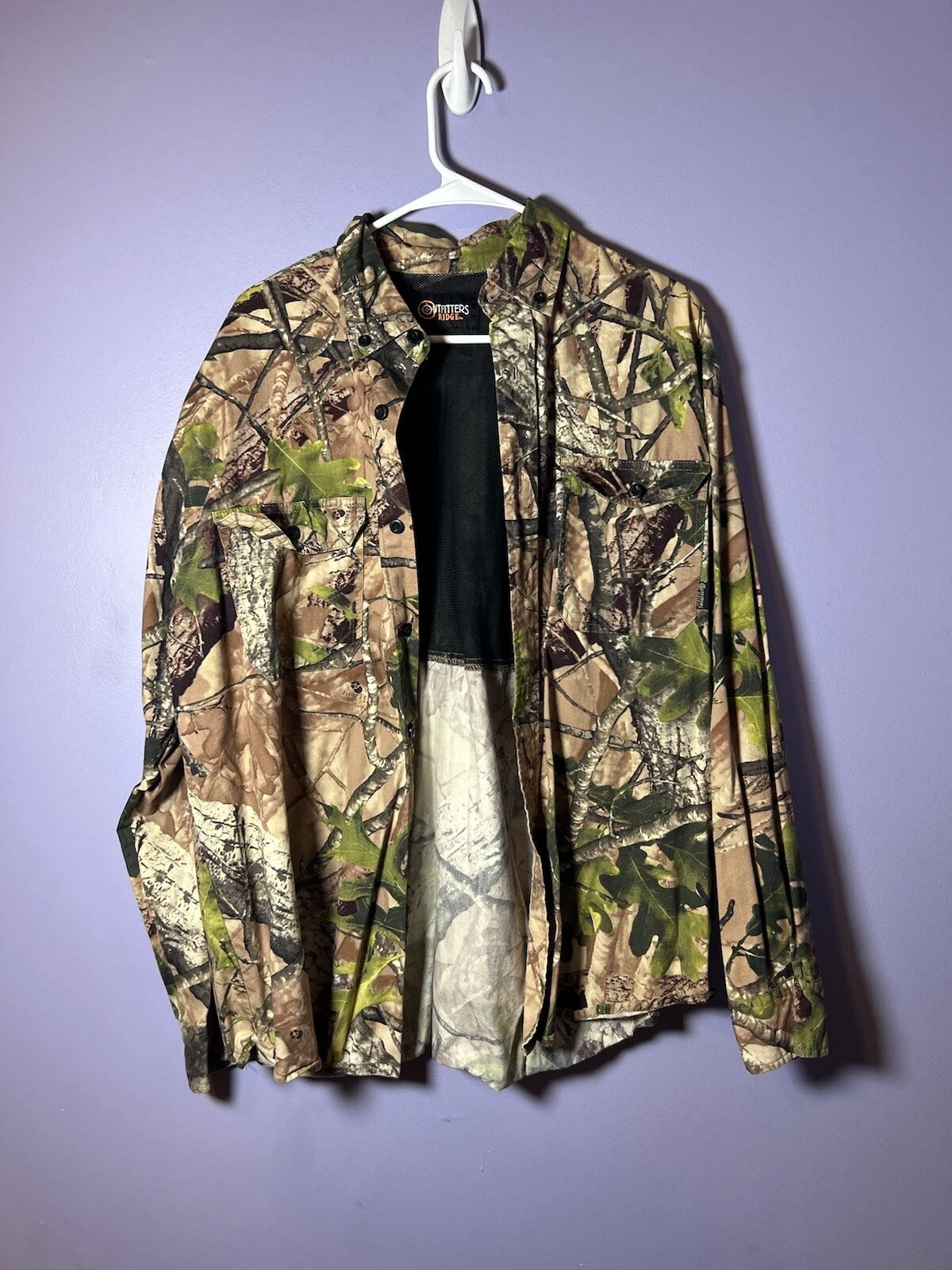 Outfitters Ridge Shirt Mens Size L Hunting Fusion 3D Camo Button Up Outdoors