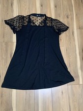 Solid/Mesh Black polka dot dress