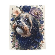 Velveteen Plush Blanket, Yorkshire Terrier Dog Lover Gift, Cozy Home Decor