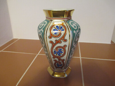 Seltene Dassler München Golddekor Porzellan Vase von 1920 Handgemalt Top Zustand