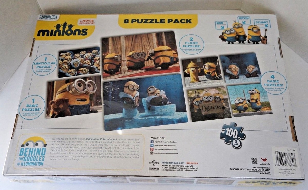MINIONS 8 (100 Piece) Puzzle Pack Set Lenticular Floor Brand NEW