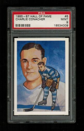 PSA 9 CHARLIE CONACHER 1985 Hockey Hall of Fame Card #6  - Picture 1 of 2