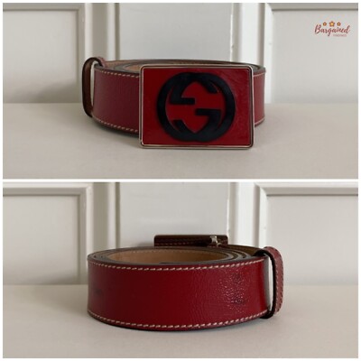 Authentic GUCCI Red Patent Leather Black Interlocking G  display picture 2